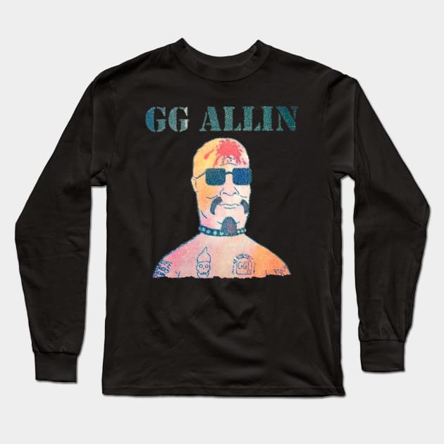 Gg Allin Long Sleeve T-Shirt by trippy illusion